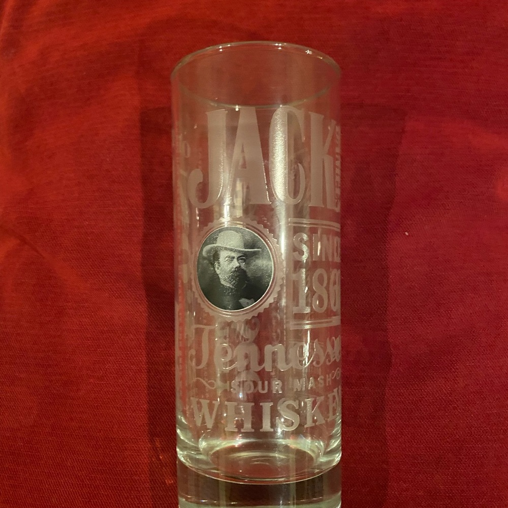 Jack Daniel’s silver rimmed whiskey glass